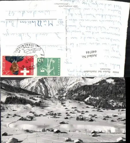 440744,Boden b. Adelboden Totale m. Albristhorn Bergkulisse Winterbild Kt Bern