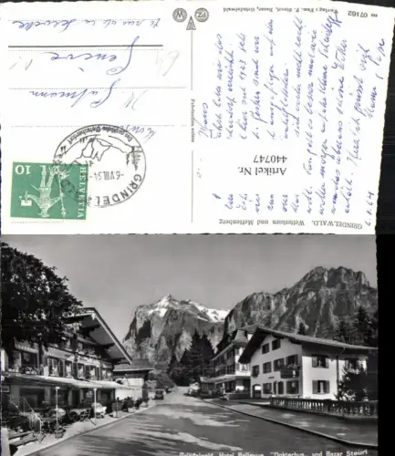 440747,Grindelwald Straßenansicht Hotel Bellevue Dokterhus Bergkulisse Kt Bern