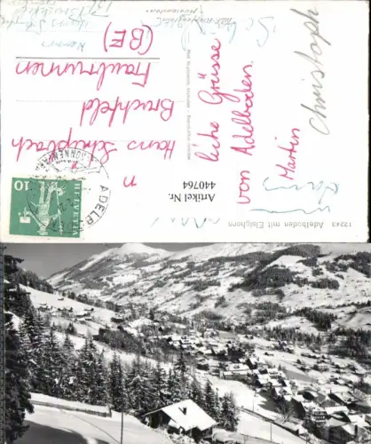 440764,Adelboden Totale m. Elsighorn Bergkulisse Winterbild Kt Bern