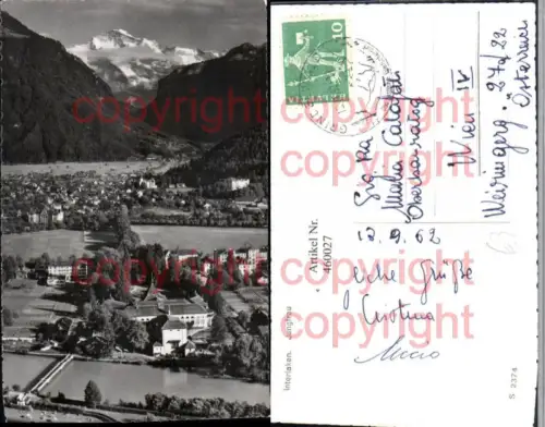 460027,Interlaken Totale m. Jungfrau Bergkulisse Kt Bern