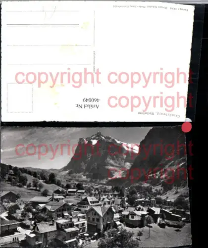 460049,Grindelwald Teilansicht m. Wetterhorn Bergkulisse Kt Bern