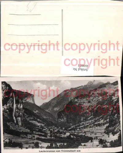 460051,Lauterbrunnen Totale vom Trümmelbach Bergkulisse Kt Bern