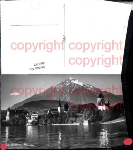 460057,Spiez Teilansicht m. Niesen Bergkulisse Kt Bern