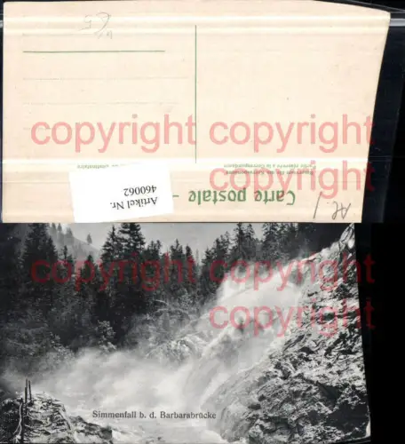 460062,Simmenfall Wasserfall b. d. Barbarabrücke Kt Bern