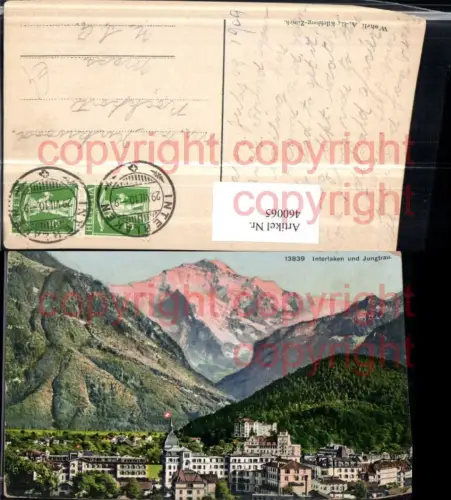 460065,Interlaken Teilansicht m. Jungfrau Bergkulisse Kt Bern