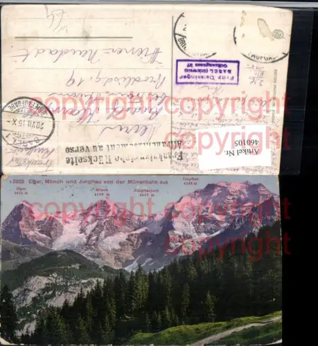 460105,Eiger Mönch Jungfrau von d. Mürrenbahn Bergkulisse Kt Bern