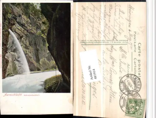 481914,Aareschlucht Schlucht Schrejenbachfall Wasserfall b. Meiringen Kt Bern