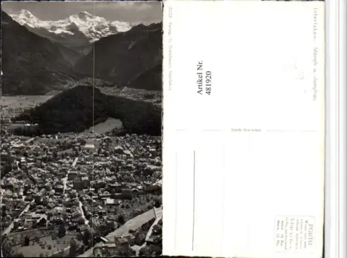 481920,Interlaken Totale m. Mönch u. Jungfrau Bergkulisse Kt Bern