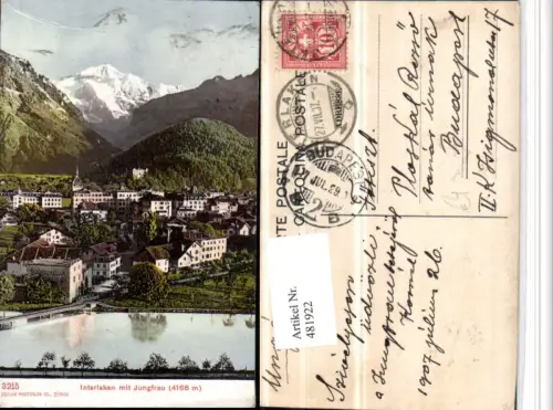481922,Interlaken Teilansicht m. Jungfrau Bergkulisse Kt Bern