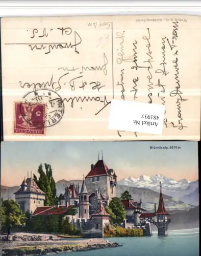 481937,Oberhofen am Thunersee Schloss m. Blümlisalp Kt Bern