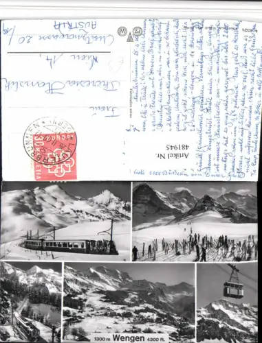 481945,Wengen Totale Seilbahn Bergbahn Mehrbildkarte Kt Bern