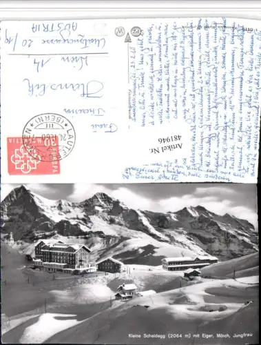 481946,Kleine Scheidegg m. Eiger Mönch Jungfrau Bergkulisse Kt Bern