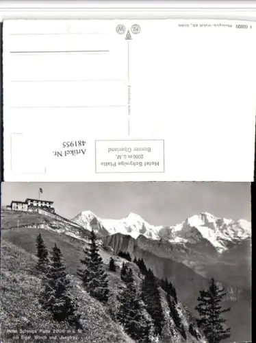 481955,Schynige Platte b. Gündlischwand Hotel m. Eiger Bergkulisse Kt Bern
