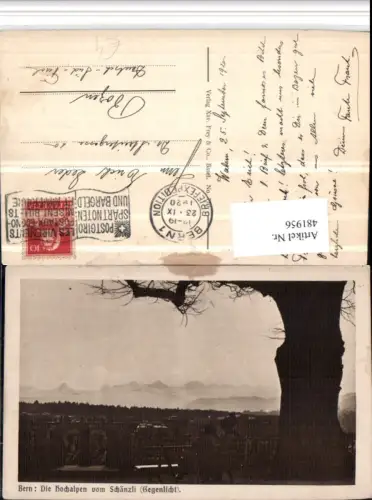481956,Bern Hochalpen vom Schänzli Bergkulisse Kt Bern