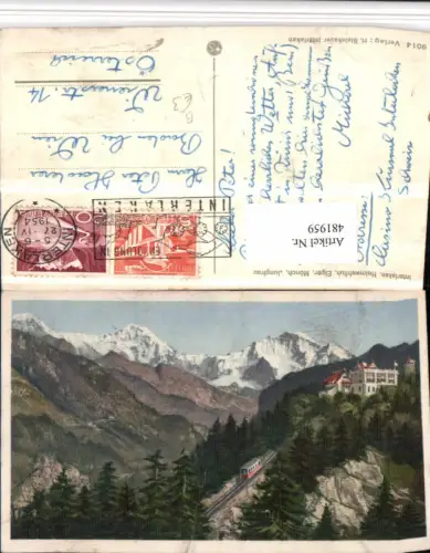 481959,Interlaken Bergbahn m. Eiger Mönch Bergkulisse Kt Bern