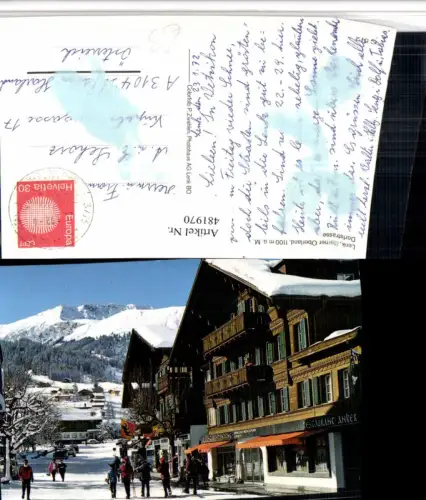 481970,Lenk Dorfstraße Restaurant Anker Winterbild Kt Bern