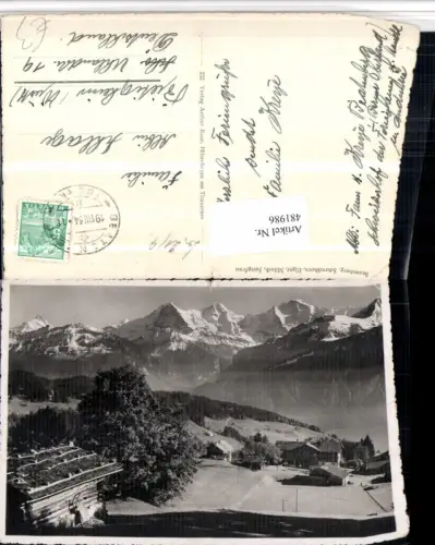 481986,Beatenberg m. Schreckhorn Eiger Jungfrau Bergkulisse Kt Bern