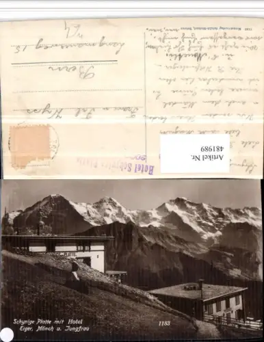 481989,Schynige Platte b. Gündlischwand Hotel m. Eiger Bergkulisse Kt Bern