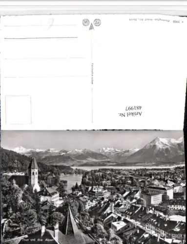 481997,Thun Totale m. Alpen Bergkulisse Kt Bern