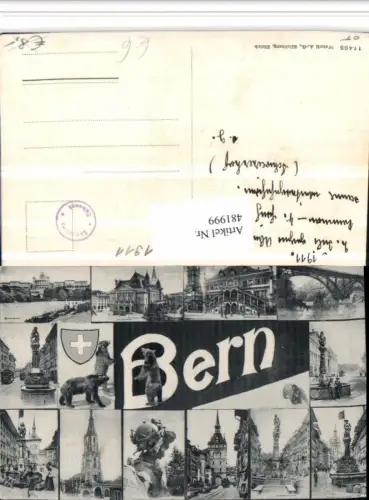 481999,Bern Rathaus Kasino Bären Kirche Brunnen Mehrbildkarte