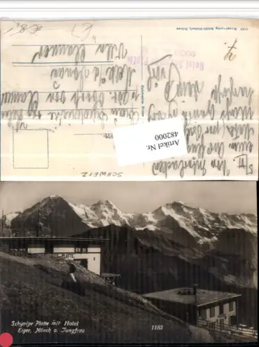 482000,Schynige Platte b. Gündlischwand Hotel geg. Eiger Bergkulisse Kt Bern
