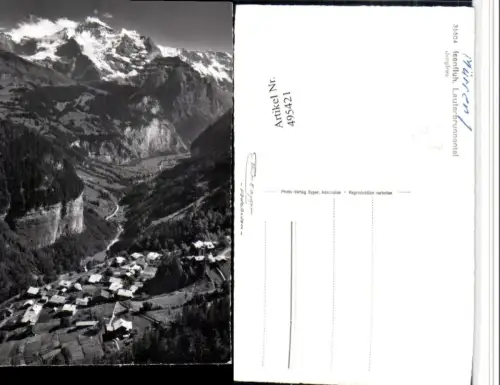 495421,Isenfluh Lauterbrunnental Totale m. Jungfrau Bergkulisse Kt Bern