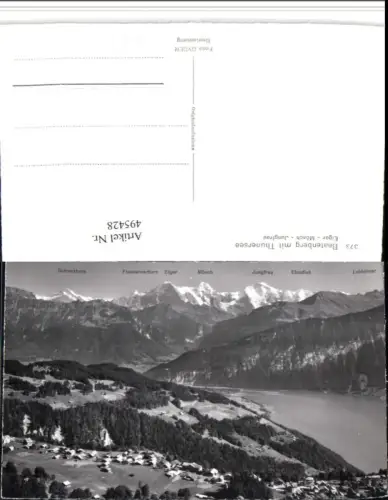 495428,Beatenberg Totale m. Thunersee geg. Eiger Mönch Bergkulisse Kt Bern