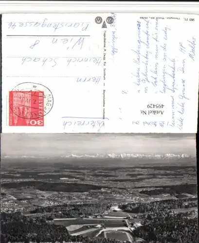 495429,Magglingen Macolin Blick geg. Berneralpen Bergkulisse Kt Bern