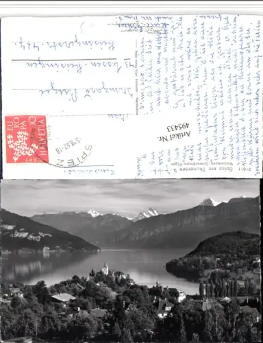 495433,Spiez am Thunersee Totale geg. Wetterhorn Bergkulisse Kt Bern
