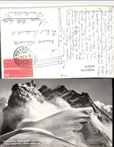 495435,Jungfraujoch b. Lauterbrunnen Sphinxgipfel Observatorium Kt Bern