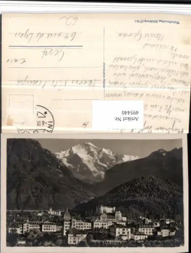 495440,Interlaken Teilansicht geg. Jungfrau Bergkulisse Kt Bern