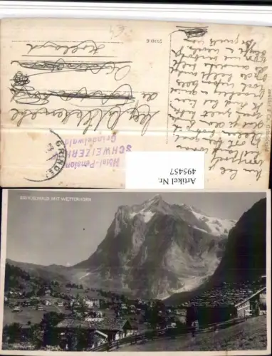 495457,Grindelwald Totale m. Wetterhorn Bergkulisse Kt Bern