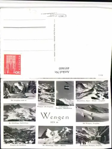 495460,Wengen Totale Seilbahn Kleine Scheidegg Mehrbildkarte Kt Bern