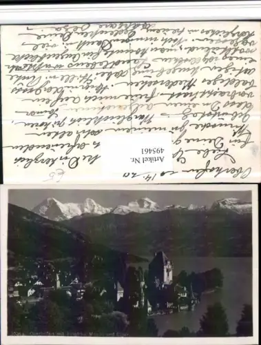 495461,Oberhofen Totale m. Jungfrau Mönch Eiger Bergkulisse Kt Bern