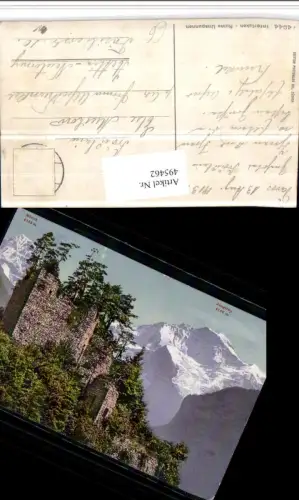 495462,Interlaken Ruine Unspunnen geg. Jungfrau Bergkulisse Kt Bern