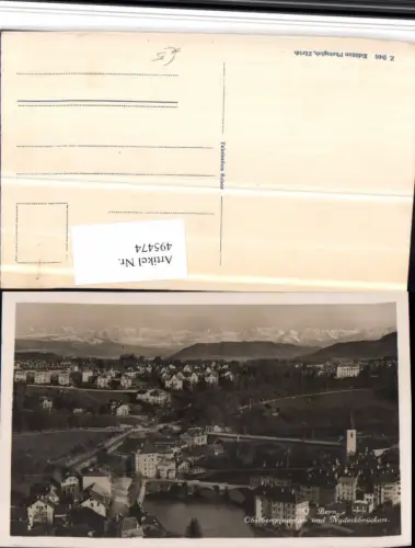 495474,Bern Obstbergquartier u. Nydeckbrücken Bergkulisse