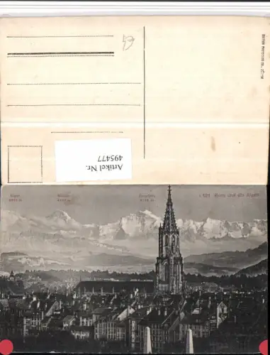 495477,Bern Teilansicht Kirche geg. Alpen Bergkulisse