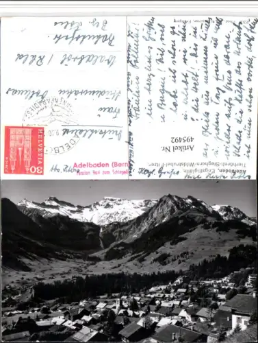 495492,Adelboden Totale geg. Steghorn Fitzer Bergkulisse Kt Bern