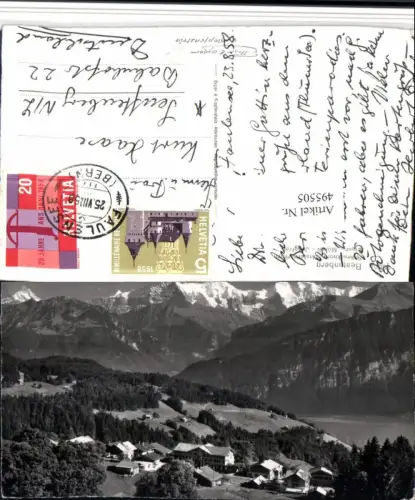 495505,Beatenberg geg. Schreckhorn Bergkulisse Kt Bern