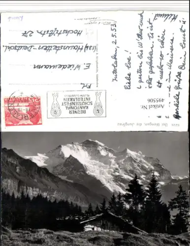 495506,Wengen Hütte geg. Jungfrau Bergkulisse Kt Bern