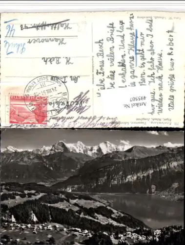 495507,Beatenberg Thunersee geg. Schreckhorn Bergkulisse Kt Bern