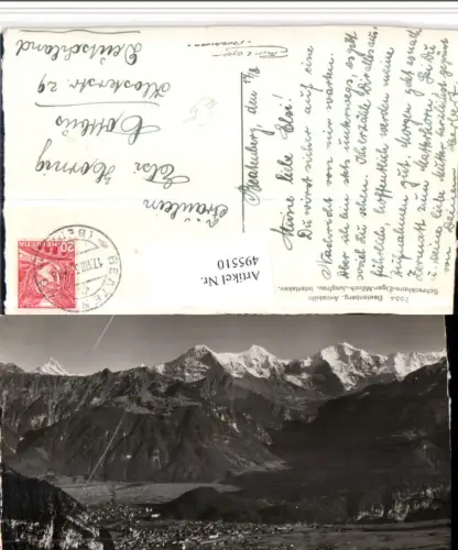 495510,Beatenberg Amisbühl Totale geg. Schreckhorn Bergkulisse Kt Bern