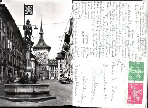502526,Bern Zäehringerbrunnen Brunnen u. Zeitglockenturm Tor