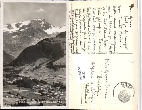 502528,Gstaad Totale u. Wildhorn Bergkulisse Kt Bern