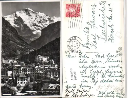 502535,Interlaken Teilansicht m. Jungfrau Bergkulisse Kt Bern