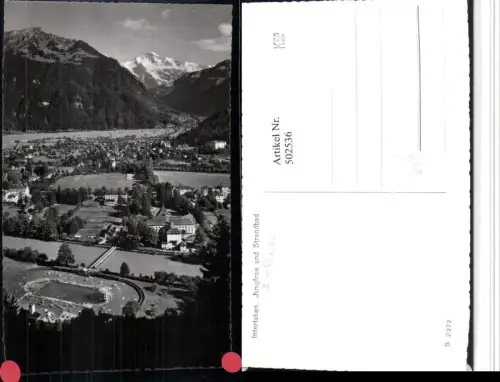 502536,Interlaken Totale Strandbad m. Jungfrau Bergkulisse Kt Bern