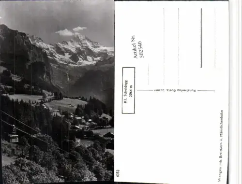502540,Wengen m. Breithorn u. Männlichenbahn pub Goetz 6353 Kt Bern