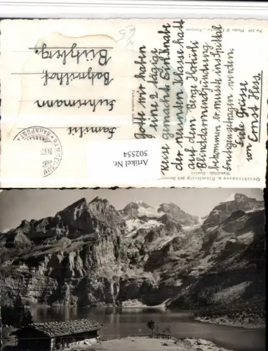 502554,Oeschinensee See b. Kandersteg m. Blümlisalp Bergkulisse Kt Bern