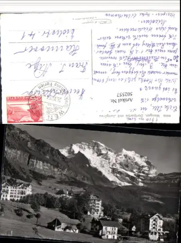 502557,Wengen Dorfpartie m. Jungfrau Bergkulisse Kt Bern