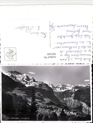 502560,Wengen Totale m. Jungfrau Bergkulisse Kt Bern